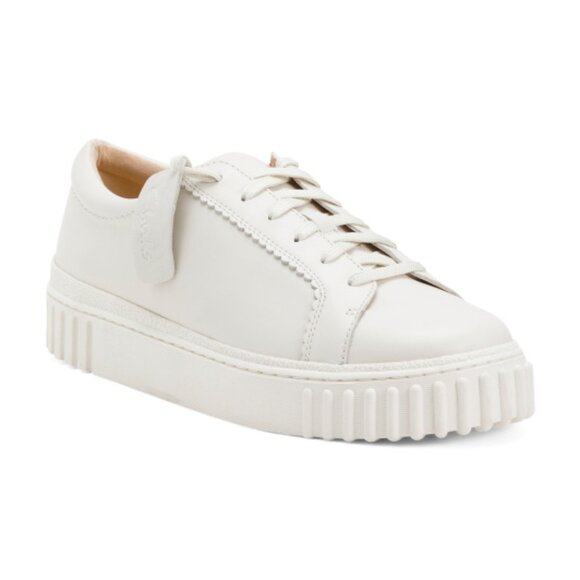 NEW CLARKS Leather Mayhill Walk Comfort Sneakers - Picture 1 of 3